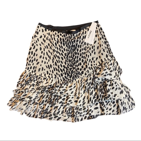 DKNYC NWT Ruffle Animal Print Skirt Size 4 Tan - Picture 8 of 8